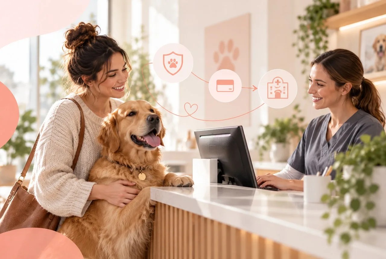 Pet owner comparing options for pet insurance reimbursement meaning